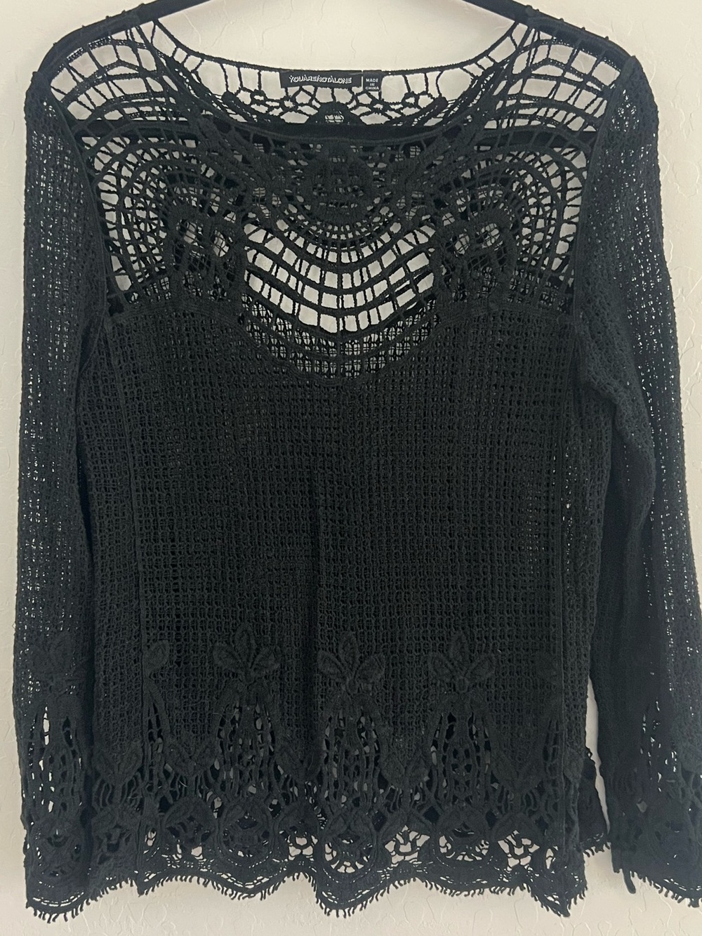 Black Crochet long Sleeve